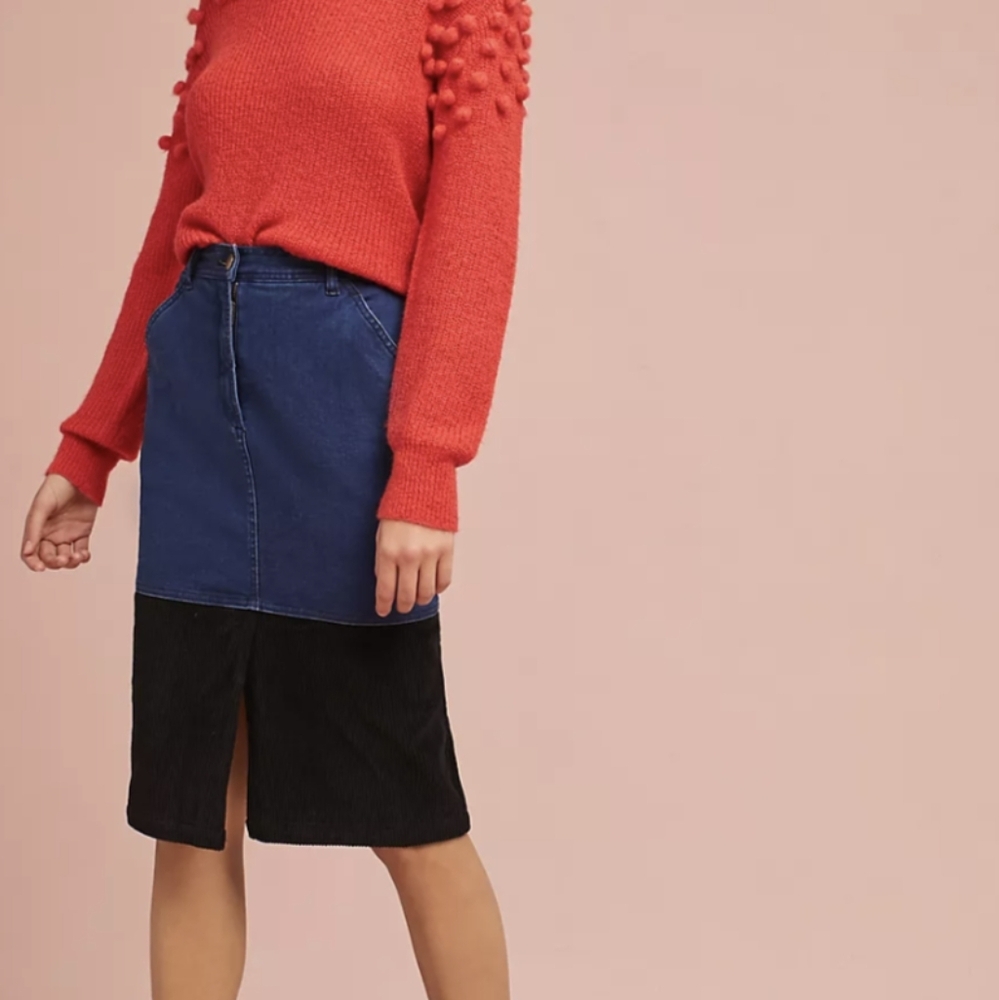 Anthropologie Tonal Denim‎ Skirt | Plenty by Tracy Reese